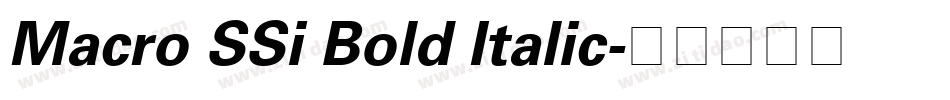 Macro SSi Bold Italic字体转换